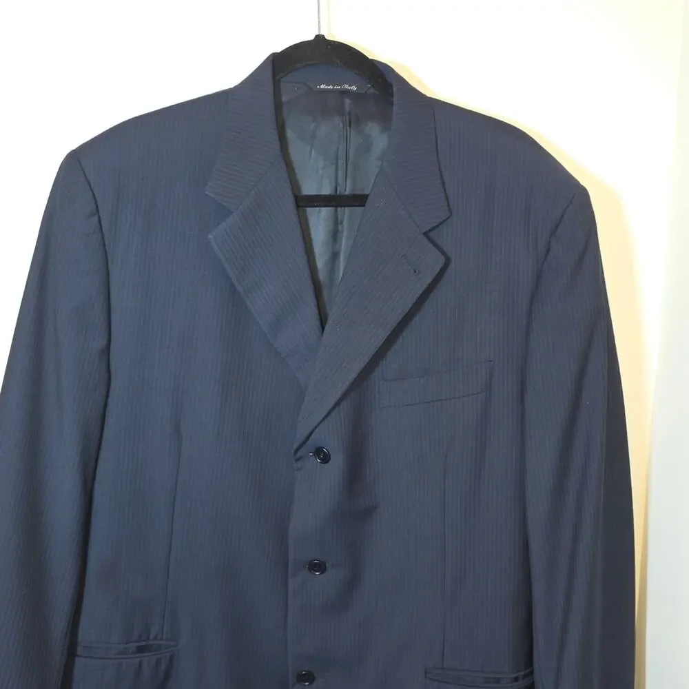 Canali Proposta 46R Mens Blue Wool Suit Jacket Blazer Made in Italy